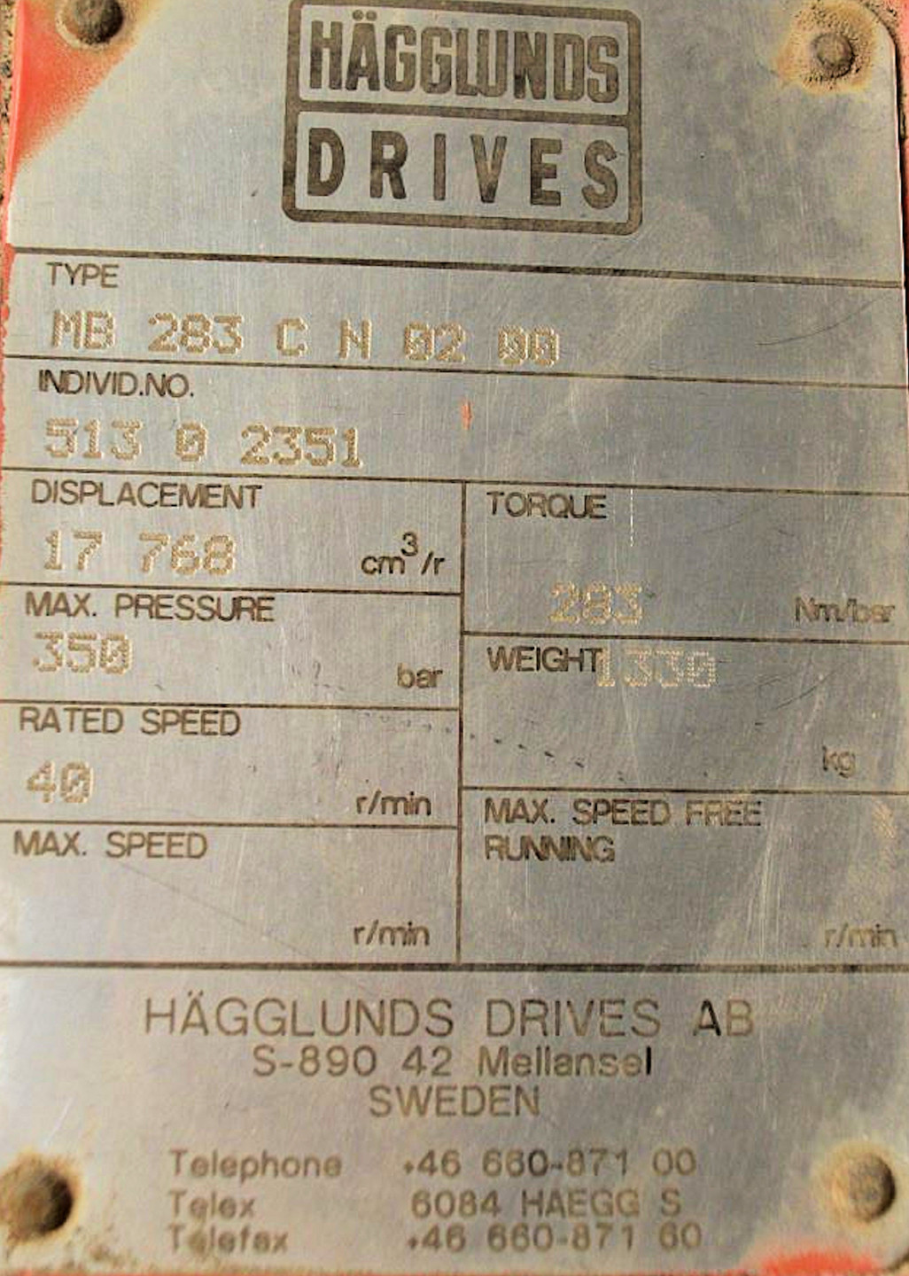 2 Units - Hagglunds Drives)